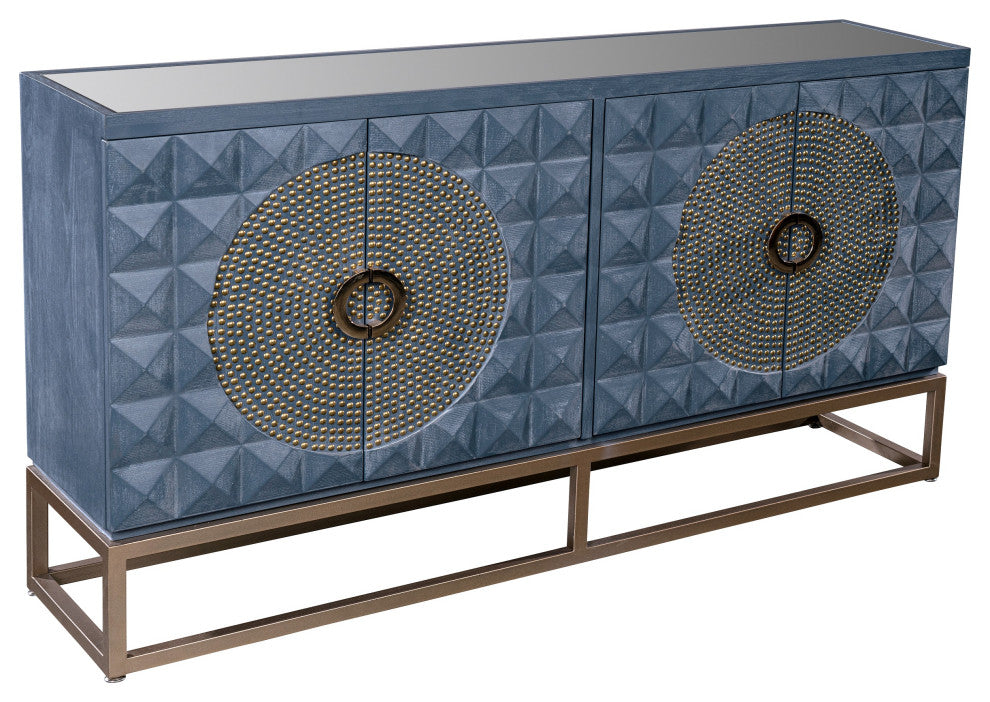 Zelda Studded Sideboard With Gold Legs