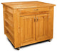 Catskill Craftsmen Deep Storage Medium Butcher Block Kitchen Cart in Natural