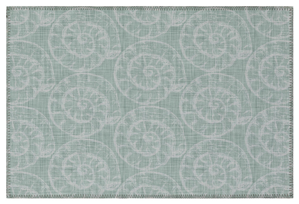 Indoor/Outdoor Seabreeze SZ11 Sage Machine Washable 1'8" x 2'6" Rug