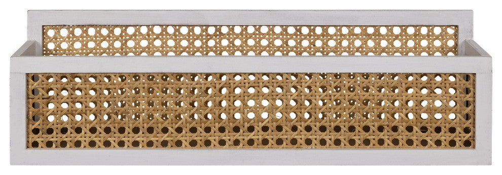Wood and Cane Wall Organizer