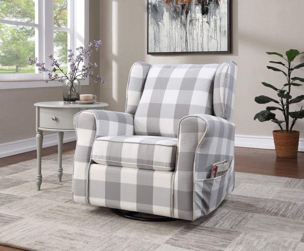 Swivel Chair With Glider, Gray