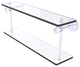 Clearview 22" Two Tiered Glass Shelf with Twisted Accents, Satin Chrome