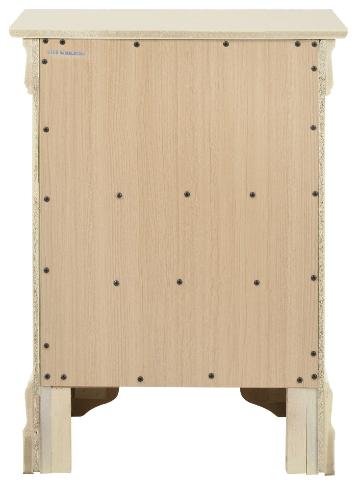 Louis Phillipe 3 Drawer Nightstand, Beige