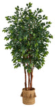 T2989 7 Sakaki Artificial Tree in Handmade Natural Jute Planter With Tassels
