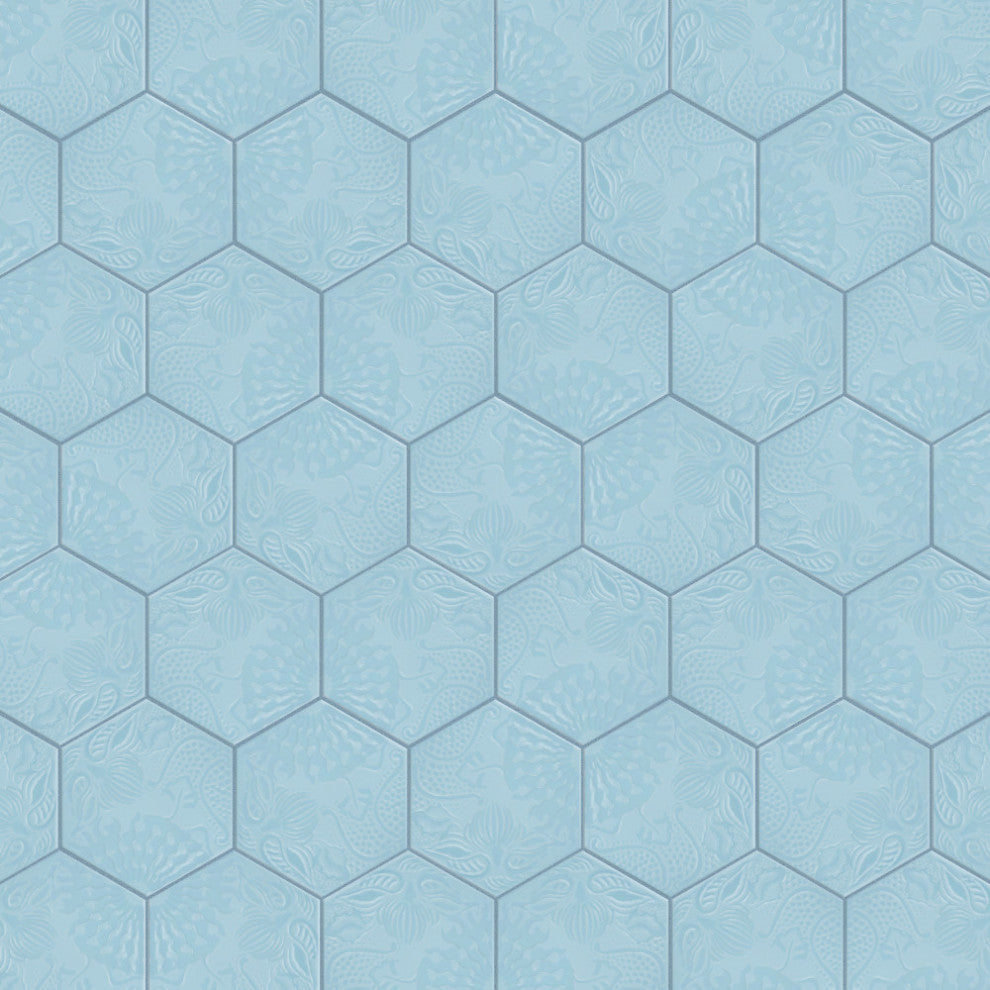 Gaudi Lux Hex Aqua Porcelain Floor and Wall Tile
