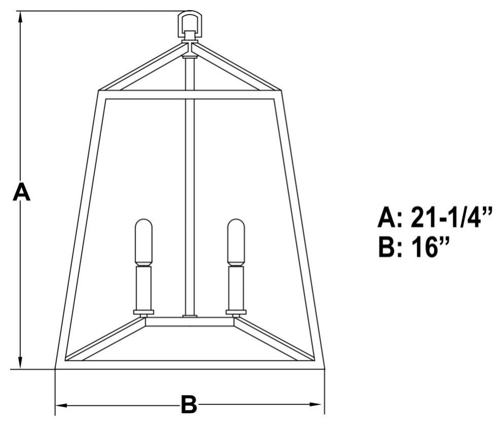 Hayes Four Light Pendant, Black