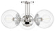 Meadow 3-Light Semi Flush, Polished Nickel Finish, Clear Glass