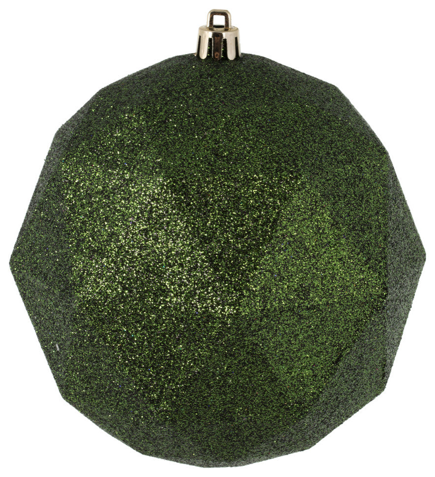 Vickerman M177364Dg 4.75" Moss Green Geometric Ball Ornament, 4 Per Bag