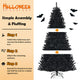 Costway 7ft Pre-lit PVC Christmas Halloween Tree Black w/ 500 Purple LED Lights