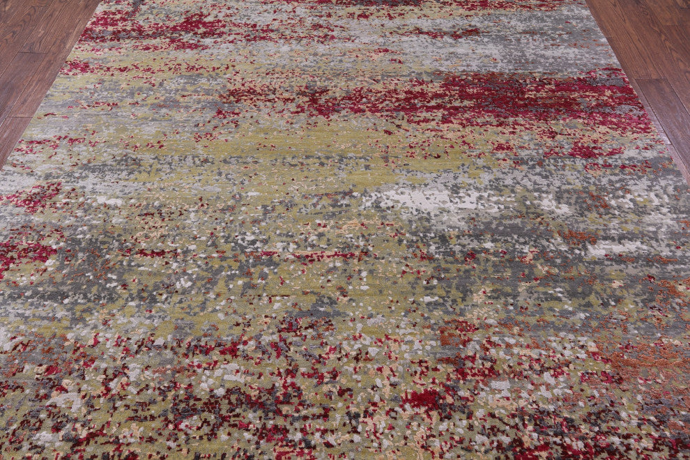 Handmade Abstract Wool & Silk Rug 7' 11" X 10' 1" - Q13079