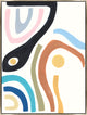 24x32 Colorful Lines III, Framed Artwork, Silver