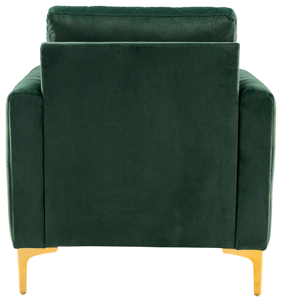Contemporary Style Club Chair With Arms, Set of 2, Green