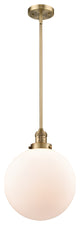 Beacon Mini Pendant, Brushed Brass, Matte White