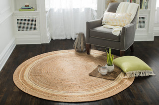 Kerala Sunrise Round Jute Rug, 6'