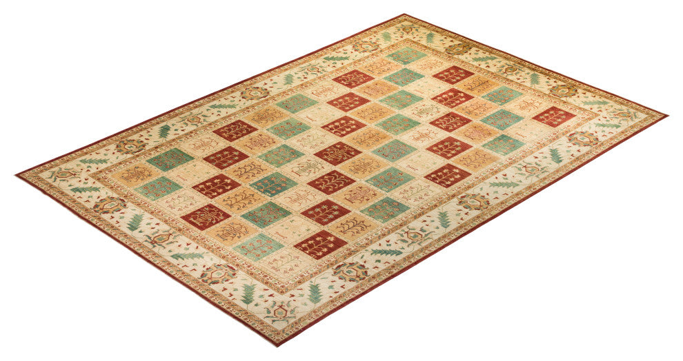 Eclectic, One-of-a-Kind Hand-Knotted Area Rug Red, 10'1"x14'9"