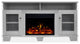 Glenwood Electric Fireplace Heater With 59" White TV Stand and Remote