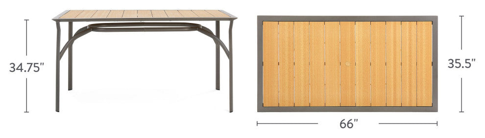 Harper All-Weather Rectangular Outdoor Balcony Table WithUmbrella Hole
