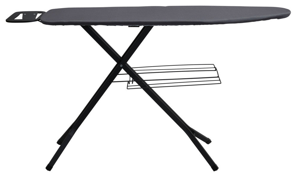 Deluxe Matte Black Ironing Board With Mesh Steel Top