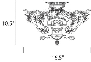 Maxim 2859 Elegante 16"W 3 Light Ceiling Light - Etruscan Gold / Frosted Ivory