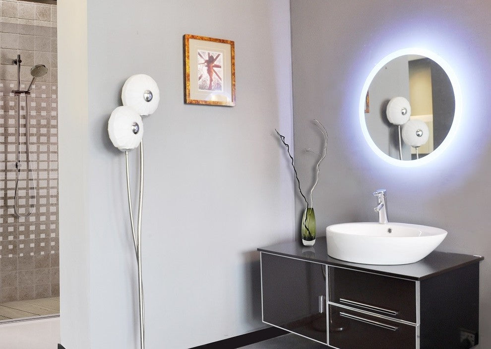 IB MIRROR Dimmable Lighted Bathroom Mirror, Round 32" X 32"