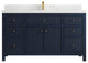 Sonoma 60 Single Sink Reeded Bathroom Vanity in Hale Navy Blue 2" Calacatta Laza