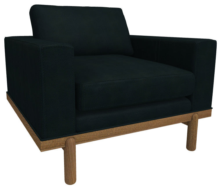 Cantor Leather Chair, Finish Shown: Fawn, Leather Shown: Midnight