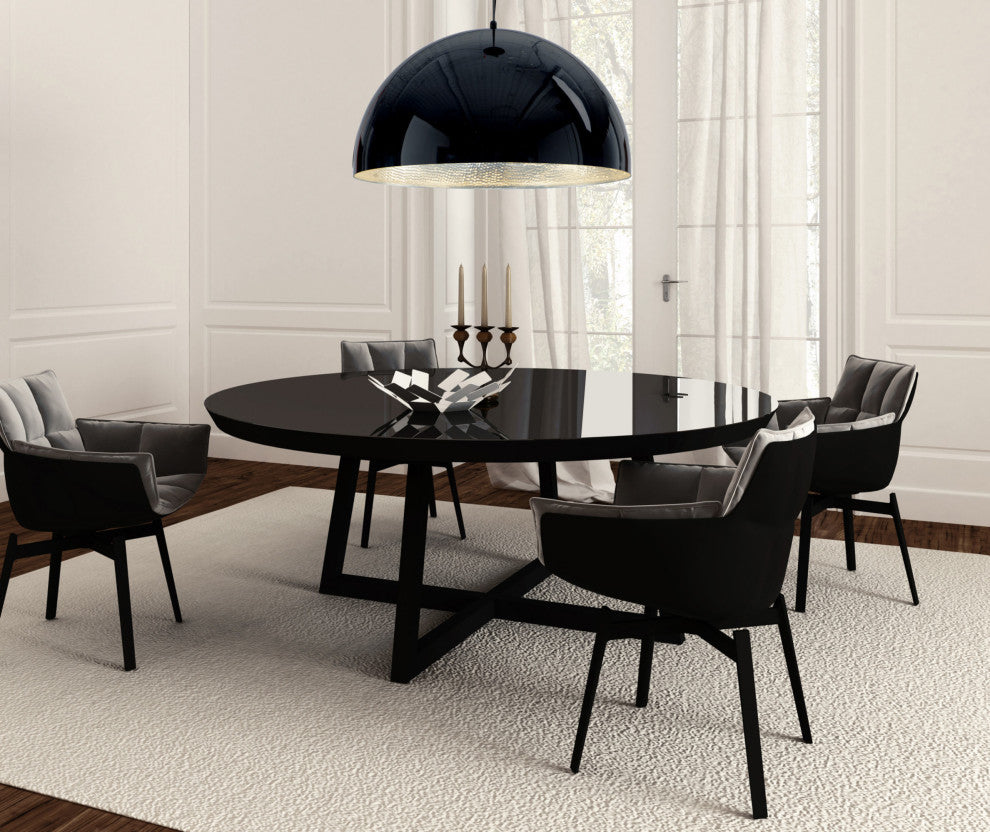 ET2 E24904 Hemisphere 24"W LED Pendant - Gloss Black / Gold