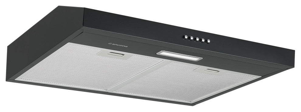 Ancona 24" 110 CFM Convertible Under Cabinet Range Hood, Matte Black