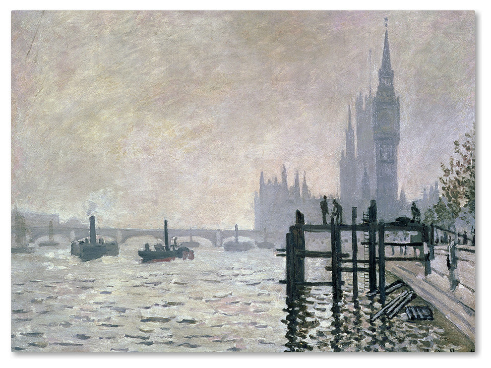 'The Thames Below Westminster' Canvas Art by Claude Monet