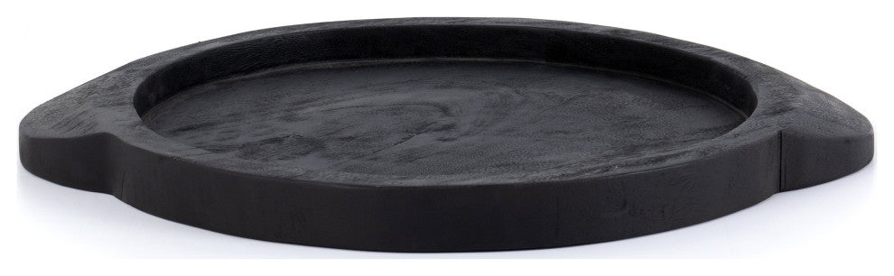Tadeo Round Tray-Carbonized Black