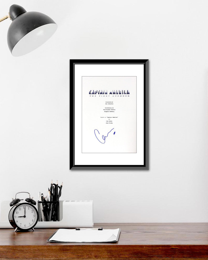 Captain America: The First Avenger signed script cover by Chris Evans