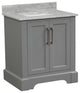 30" W x 22" D x 33" H Bath Vanity, Grey With Carrara White Marble
