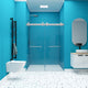 60 in. W x 79" H Double Sliding Frameless Shower Door, Brushed Nickel