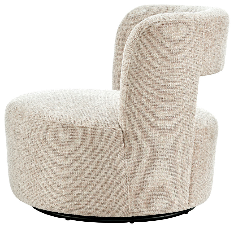 Jazzlyn Fabric Swivel Accent Chair, Grenada Cream