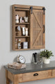 Cates Decorative Bath Medicine Cabinet Mirror with Barn Door, Rustic Brown
