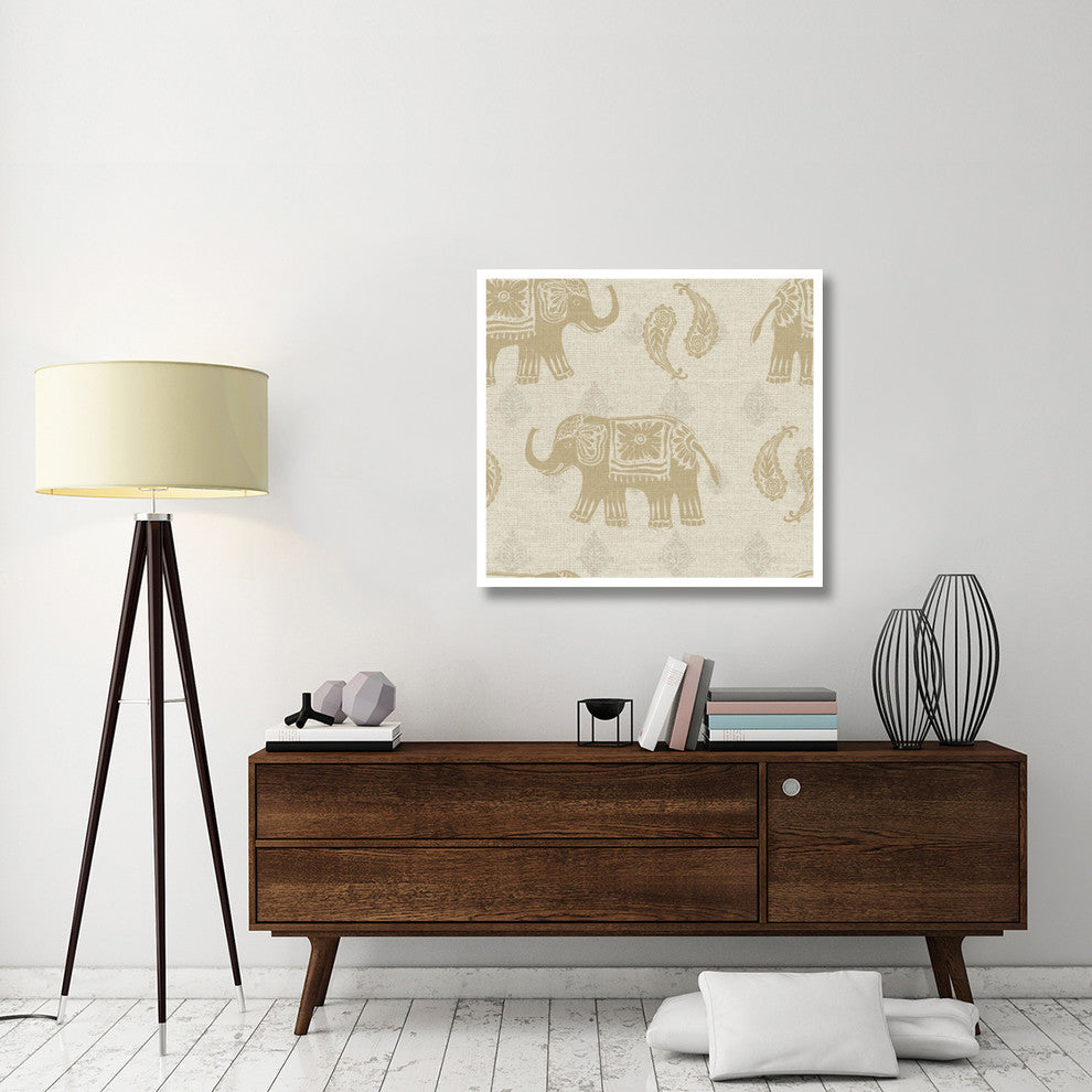 "Elephant Caravan Patterns I" Digital Paper Print by Daphne Brissonnet, 38"x35"