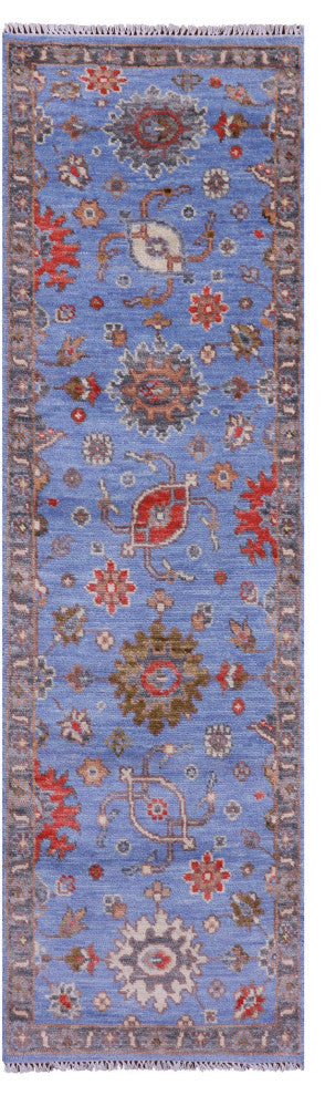 2' 7" X 8' 8" Runner Turkish Oushak Handmade Wool Rug - Q15486