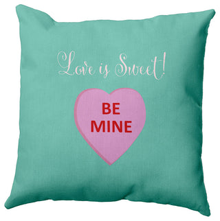 Love Is Sweet Decorative Throw Pillow, Spring Green, 18"x18"