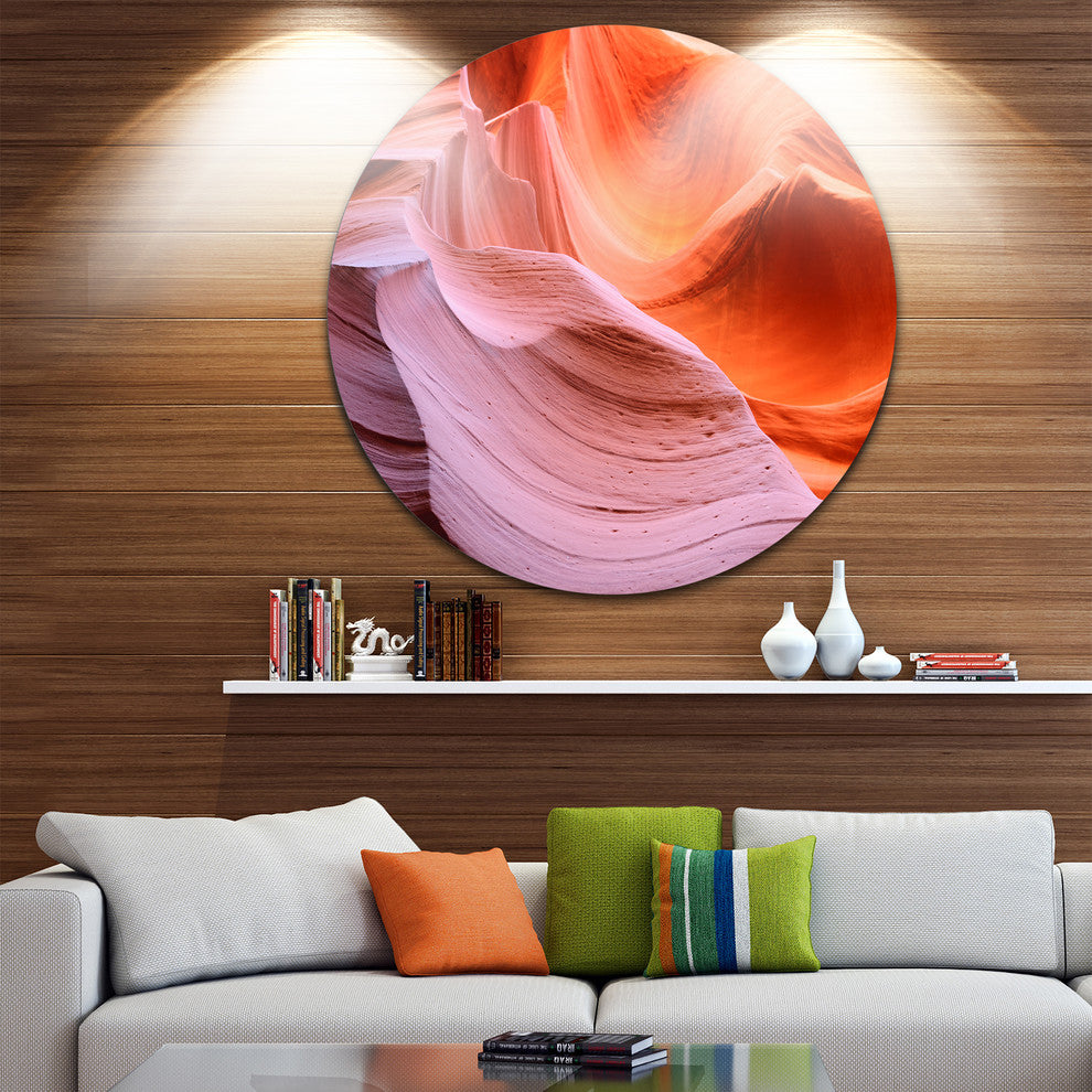 Color Layers In Antelope Canyon, Landscape Photo Round Wall Art, 38"