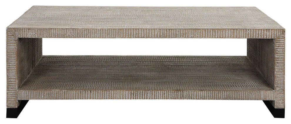 Uttermost Bosk White Washed Coffee Table