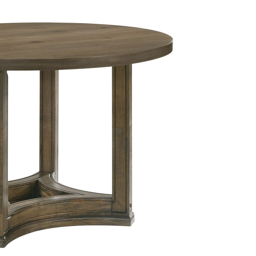 Parfield 47"W Wooden Round Dining Table, Walnut