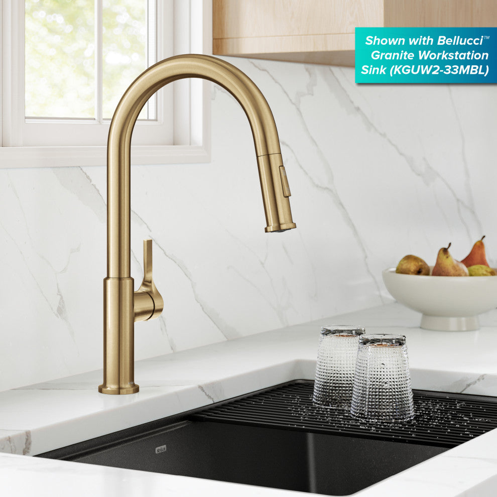 KRAUS Torak 2-Function Single Handle Pull Down Kitchen Faucet SFBB