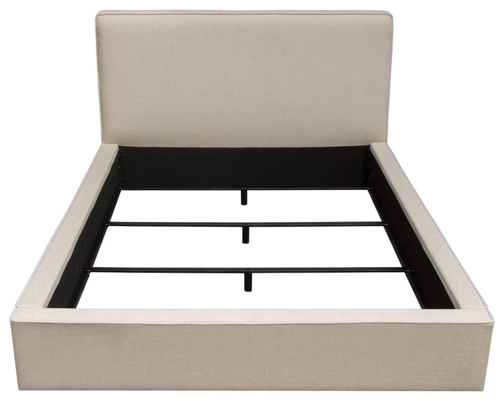 Cloud 43" Low Profile Queen Bed, Sand Fabric