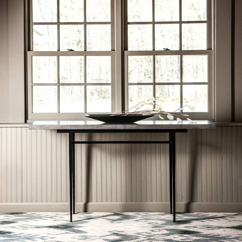 Wick 60" Console Table, Black Finish, Maple Grey Accents