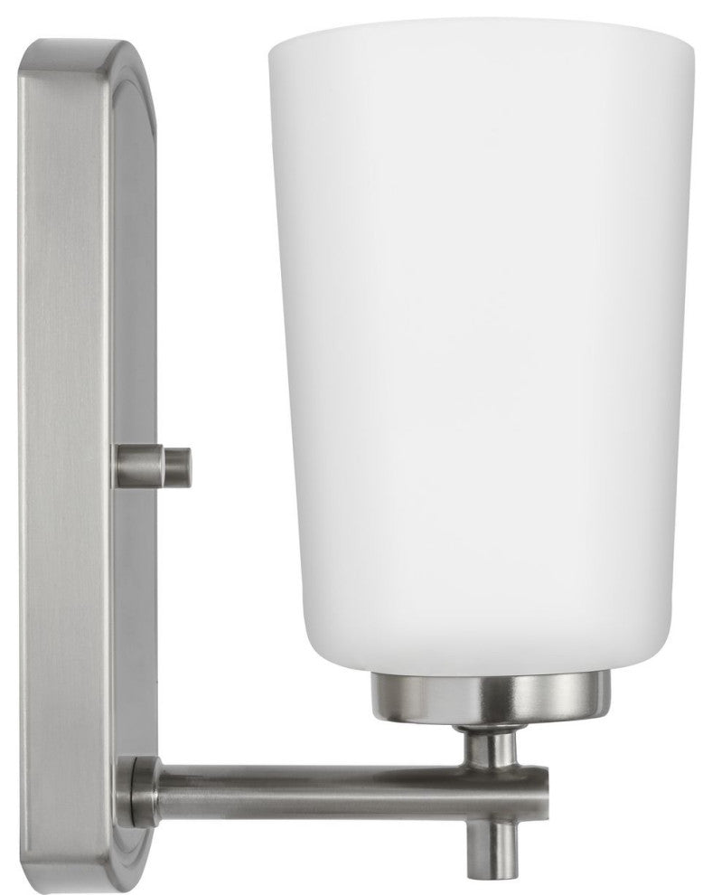 Adley Collection One-Light Brushed Nickel Etched Opal Glass Bath Vanity Light