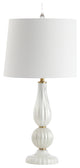 Maddie 28" Glass, Metal LED Table Lamp, White Pearl
