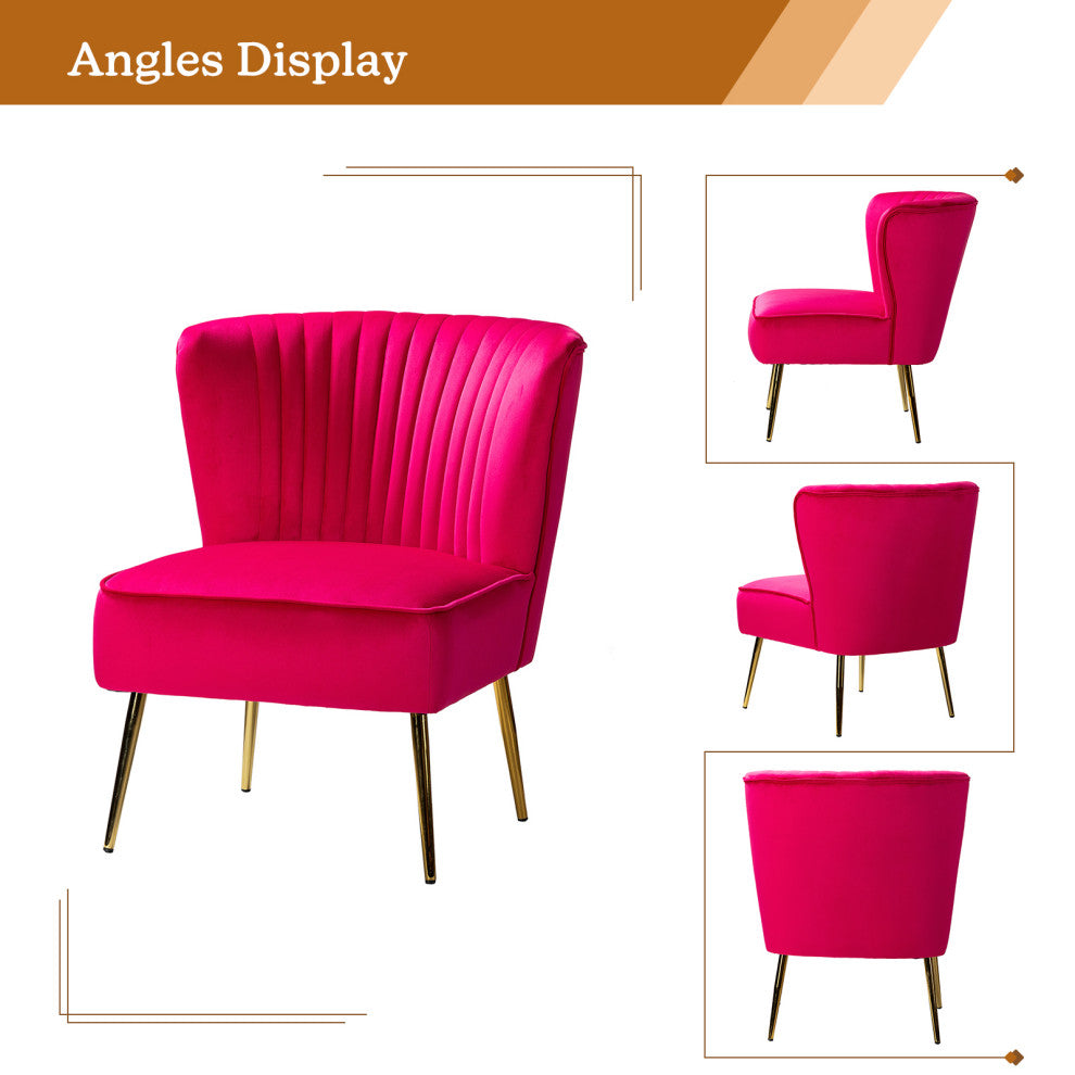 Velvet Accent Dining Chair, Fuchsia