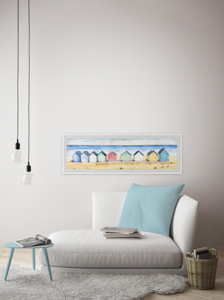 "Beach Please" Framed Painting Print, 30x10