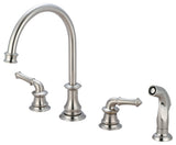 Del Mar Two Handle Kitchen Widespread Faucet, PVD Brushed Nickel