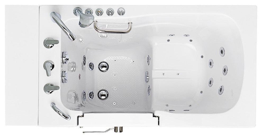 Ella Monaco 32"x52" Acrylic Walk-In-Bathtub, Outswing Door, 5 Piece Faucet